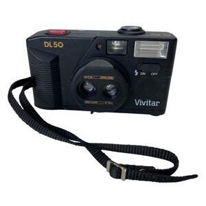 Vivitar DL50 Dual Telephoto Wide Lens 35mm Film Point and Shoot Camera Vintage